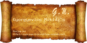 Gyorgyevics Miklós névjegykártya