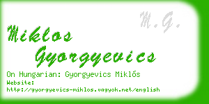 miklos gyorgyevics business card