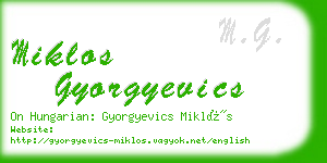 miklos gyorgyevics business card